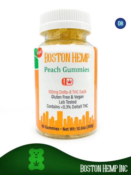 BOSTON HEMP PEACH 100MG DELTA 8 GUMMIES FOR SALE